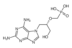 (S)-9-[3-hydroxy-2-(phosphonomethoxy)propyl]diaminopurine Structure