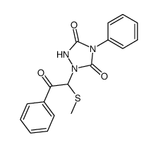 1-(1-(methylthio)-2-oxo-2-phenylethyl)-4-phenyl-1,2,4-triazolidine-3,5-dione结构式