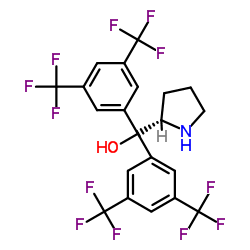 (S)-α,α-双[3,5-双(三氟甲基)苯基]-2-吡咯烷甲醇结构式