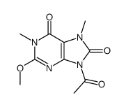 9-acetyl-2-methoxy-1,7-dimethyl-7,9-dihydro-1H-purine-6,8-dione结构式