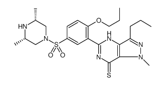 7H-Pyrazolo[4,3-d]pyrimidine-7-thione, 5-[5-[[(3R,5S)-3,5-dimethyl-1-piperazinyl]sulfonyl]-2-propoxyphenyl]-1,6-dihydro-1-methyl-3-propyl-, rel Structure