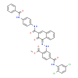 methyl 2-[[3-[[[4-(benzoylamino)phenyl]amino]carbonyl]-2-hydroxy-1-naphthyl]azo]-4-[[(2,5-dichlorophenyl)amino]carbonyl]benzoate结构式