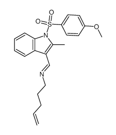 N-(((4-methoxybenzenesulfonyl)-2-methyl-1H-indol-3-yl)methylene)-4-pentenylamine Structure