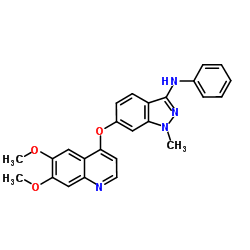 6-[(6,7-Dimethoxy-4-quinolinyl)oxy]-1-methyl-N-phenyl-1H-indazol-3-amine Structure