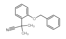 2-(2-(benzyloxy)phenyl)-2-methylpropanenitrile structure