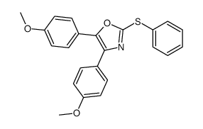 4,5-bis(4-methoxyphenyl)-2-phenylsulfanyl-1,3-oxazole结构式