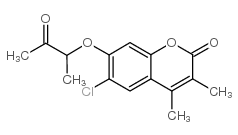 6-chloro-3,4-dimethyl-7-(3-oxobutan-2-yloxy)chromen-2-one Structure