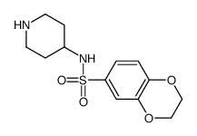 N-piperidin-4-yl-2,3-dihydro-1,4-benzodioxine-6-sulfonamide结构式