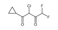 2-CHLORO-1-CYCLOPROPYL-4,4-DIFLUORO-BUTANE-1,3-DIONE结构式