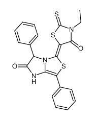 3-ethyl-5-(2-oxo-3,7-diphenyl-2,3-dihydro-1H,5H-imidazo<1,2-c>thiazol-5-ylidene)-2-thioxothiazolidin-4-one结构式