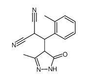 2-[(3-Methyl-5-oxo-4,5-dihydro-1H-pyrazol-4-yl)-o-tolyl-methyl]-malononitrile Structure