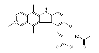 2-[(9-hydroxy-2,5,11-trimethyl-6H-pyrido[4,3-b]carbazol-2-ium-10-yl)imino]acetic acid,acetate结构式