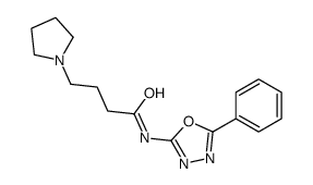 N-(5-phenyl-1,3,4-oxadiazol-2-yl)-4-pyrrolidin-1-ylbutanamide Structure