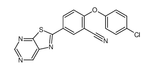 2-(4-chlorophenoxy)-5-([1,3]thiazolo[5,4-d]pyrimidin-2-yl)benzonitrile Structure