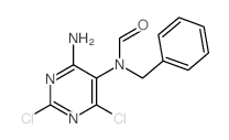 N-(4-amino-2,6-dichloro-pyrimidin-5-yl)-N-benzyl-formamide structure