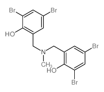 2,4-dibromo-6-[[(3,5-dibromo-2-hydroxy-phenyl)methyl-methyl-amino]methyl]phenol Structure