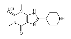 1,3-dimethyl-8-piperidin-4-yl-7H-purine-2,6-dione,hydrochloride Structure