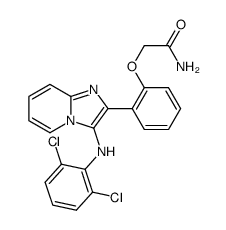 2-[2-(aminocarbonylmethoxy)phenyl]-3-(2,6-dichlorophenylamino)imidazo[1,2-a]pyridine Structure