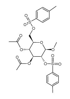 methyl-[O3,O4-diacetyl-O2,O6-bis-(toluene-4-sulfonyl)-β-D-glucopyranoside] Structure