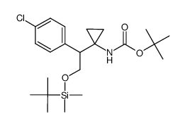 tert-butyl 1-(2-(tert-butyldimethylsilyloxy)-1-(4-chlorophenyl)ethyl)cyclopropylcarbamate结构式