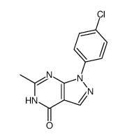 1-(4-chloro-phenyl)-6-methyl-1,5-dihydro-pyrazolo[3,4-d]pyrimidin-4-one Structure