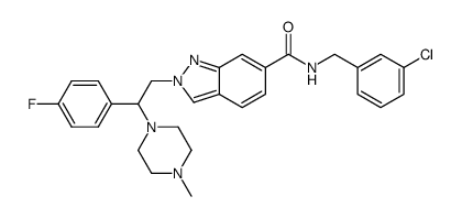 N-(3-Chlorobenzyl)-2-[2-(4-fluorophenyl)-2-(4-methylpiperazin-1-yl)ethyl]-2H-indazole-6-carboxamide Structure