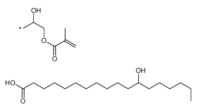 Octadecanoic acid, 12-hydroxy-, homopolymer, 2-hydroxy-3-[(2-methyl-1-oxo-2-propenyl)oxy]propyl ester Structure