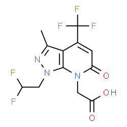 [1-(2,2-Difluoroethyl)-3-methyl-6-oxo-4-(trifluoromethyl)-1,6-dihydro-7H-pyrazolo[3,4-b]pyridin-7-yl]acetic acid Structure