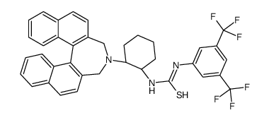 N-[3,5-bis(trifluoromethyl)phenyl-N'-[(1S,2S)-2-(11bR)3,5-dihydro-4H-dinaphth[2,1-c:1',2'-e]azepin-4-yl]cyclohexyl]-thiourea Structure