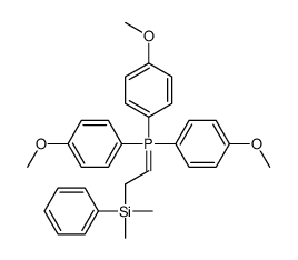 2-[dimethyl(phenyl)silyl]ethylidene-tris(4-methoxyphenyl)-λ5-phosphane Structure