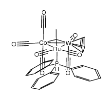 (μ3-(CH3)C)RuCoWCp(CO)7(PPh3)H Structure