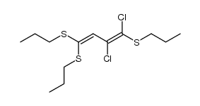 1,2-Dichlor-1,4,4-tris(propylthio)-1,3-butadien结构式
