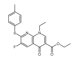 ethyl 1-ethyl-6-fluoro-1,4-dihydro-4-oxo-7-(p-tolylthio)-1,8-naphthyridine-3-carboxylate Structure
