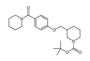 3-[[4-(1-哌啶基羰基)苯氧基]甲基]-1-哌啶甲酸叔丁酯结构式
