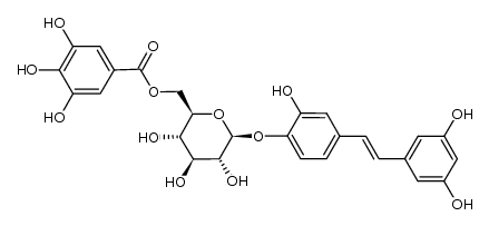 piceatannol 4'-O-(6''-O-galloyl)-β-D-glucopyranoside Structure