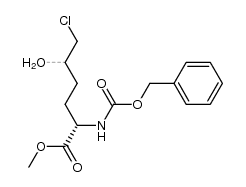 (2S)-methyl 2-(((benzyloxy)carbonyl)amino)-6-chloro-5-hydroxyhexanoate结构式