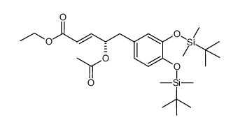 ethyl (2E,4S)-4-(acetoxy)-5-{3,4-bis[tert-butyl(dimethyl)silyloxy]phenyl}pent-2-enoate结构式