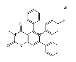 6-(4-fluorophenyl)-1,3-dimethyl-2,4-dioxo-5,7-diphenyl-1,2,3,4-tetrahydropyrido[4,3-d]pyrimidin-6-ium bromide结构式