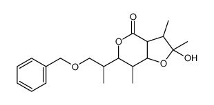 6-(3-benzyloxy-2-propyl)-2-hydroxy-2,3,7-trimethylhexahydro-4H-furo(3,2-c)pyran-4-one structure