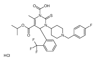 (4R)-3-[1-[(4-fluorophenyl)methyl]piperidin-4-yl]-6-methyl-5-propan-2-yloxycarbonyl-2-sulfanylidene-4-[2-(trifluoromethyl)phenyl]-4H-pyrimidine-1-carboxylic acid,hydrochloride图片