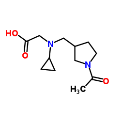 N-[(1-Acetyl-3-pyrrolidinyl)methyl]-N-cyclopropylglycine结构式