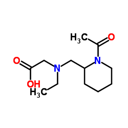 N-[(1-Acetyl-2-piperidinyl)methyl]-N-ethylglycine Structure