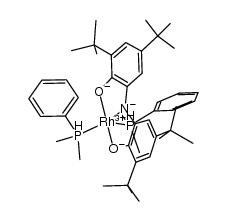 [bis(3,5-di-tert-butyl-2-hydroxyphenyl)amine(-3H)]Rh(PMe2Ph)2结构式