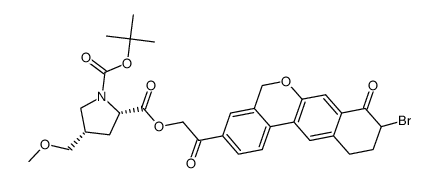(2S,4S)-2-(2-(9-溴-8-氧代-8,9,10,11-四氢-5H-二苯并[C,G]吡喃-3-基)2-氧乙基)-1-叔丁基4-(甲氧基甲基)吡咯烷-1,2-二羧酸结构式