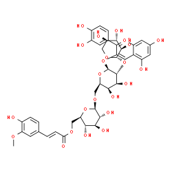 Cyanidin 3-O-[β-D-Xylopyranosyl-(1,2)-[(4-hydroxy-3-methoxycinnamoyl)-(6)-β-D-glucopyranosyl-(1,6)]-β-D-galactopyranoside] Structure