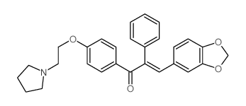 2-Propen-1-one,3-(1,3-benzodioxol-5-yl)-2-phenyl-1-[4-[2-(1-pyrrolidinyl)ethoxy]phenyl]- Structure