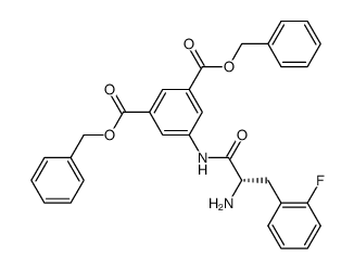 1S-1-(3,5-dibenzyloxycarbonylphenylaminocarbonyl)-2-(2-fluorophenyl)ethylamine Structure