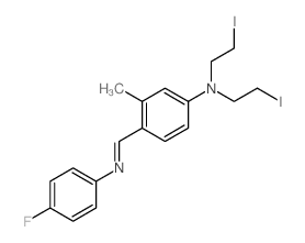 4-[(4-fluorophenyl)iminomethyl]-N,N-bis(2-iodoethyl)-3-methyl-aniline Structure