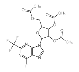 [3,4-diacetyloxy-5-[6-fluoro-2-(trifluoromethyl)purin-9-yl]oxolan-2-yl]methyl acetate结构式