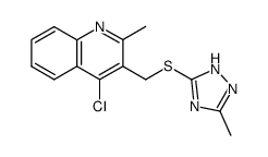 4-chloro-2-methyl-3-(((3-methyl-1H-1,2,4-triazol-5-yl)thio)methyl)quinoline Structure